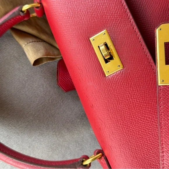SOLD - HERMES Red Epsom Kelly 28 GHW - Picture 11 of 16